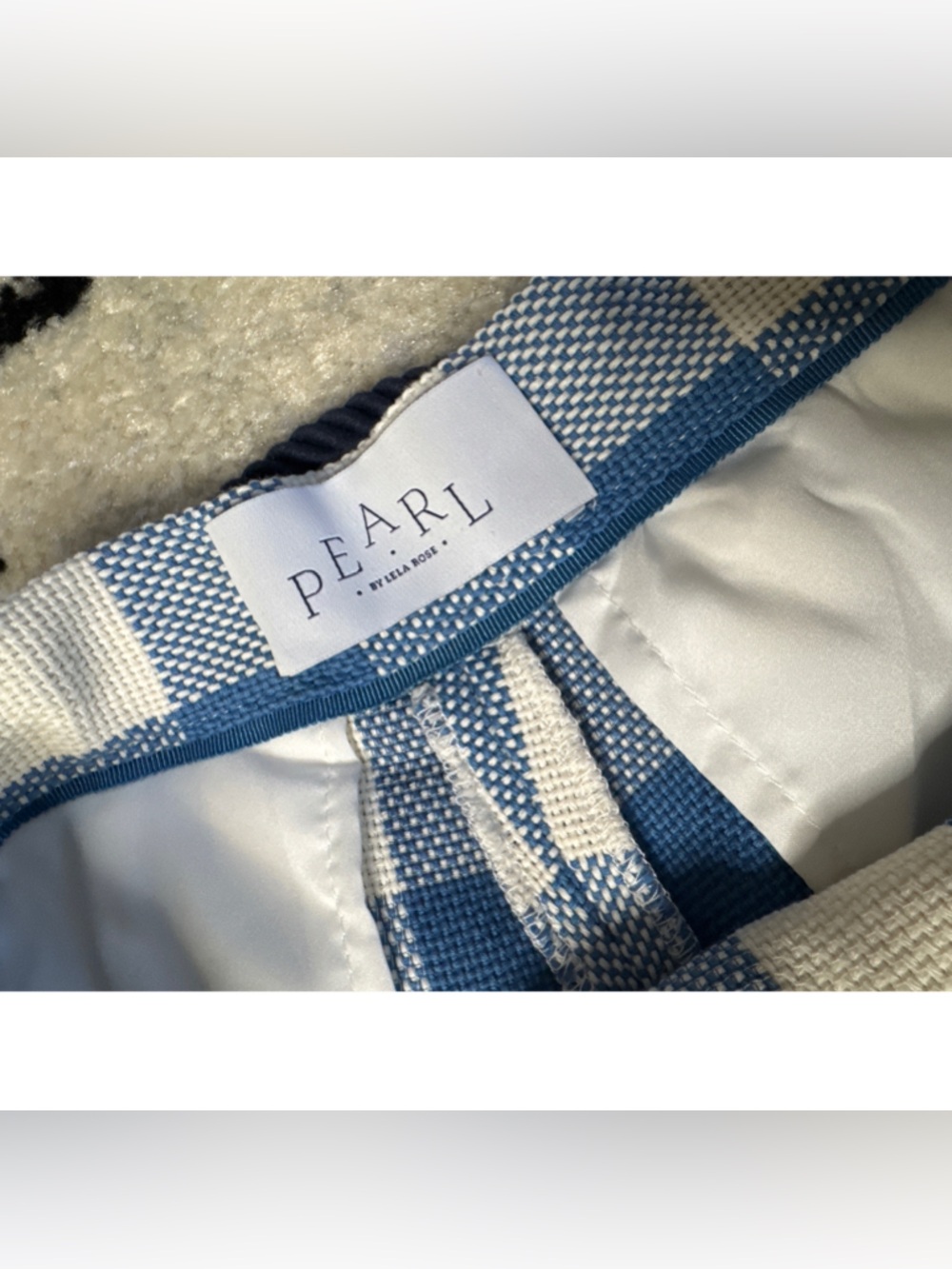Pearl by Lela Rose Blue & White Woven Gingham Shorts Size 6 - Picture 5 of 6